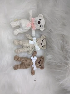 Trio de Mini Ursinho em Crochê - Amigurumi - Artesanato e Personalizados
