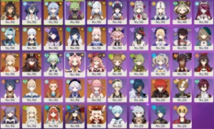 Genshin Impact AR60 50 Personagens (19T5)