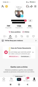 Conta Do Tiktok Com Shop Ativo +1K Seguidores, Lives Ativas