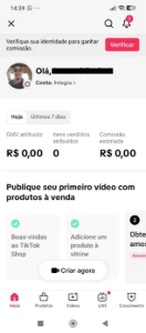 Conta Do Tiktok Com Shop Ativo +1K Seguidores, Lives Ativas - Redes Sociais