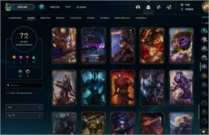 vendo conta 72skin 1 ultimate 1 mítica 7 épicas 14 lendárias - League of Legends LOL