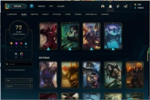 vendo conta 72skin 1 ultimate 1 mítica 7 épicas 14 lendárias - League of Legends LOL