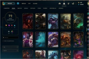 vendo conta 72skin 1 ultimate 1 mítica 7 épicas 14 lendárias - League of Legends LOL