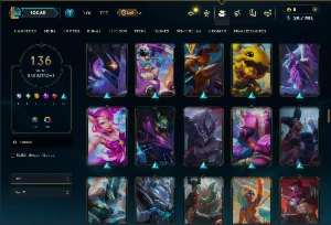 Platina 3 com TODOS os Champs e 136 Skins ( JG / TOP / MID ) - League of Legends LOL