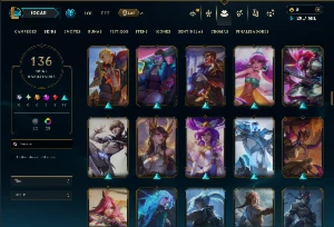 Platina 3 com TODOS os Champs e 136 Skins ( JG / TOP / MID ) - League of Legends LOL