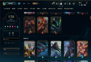 Platina 3 com TODOS os Champs e 136 Skins ( JG / TOP / MID ) - League of Legends LOL
