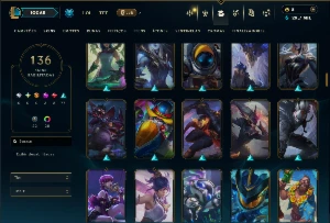 Platina 3 com TODOS os Champs e 136 Skins ( JG / TOP / MID ) - League of Legends LOL