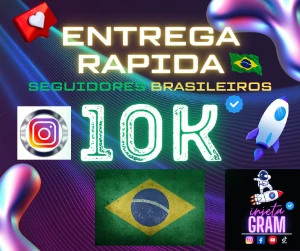 Instagram Seguidores Do BRASIL - Pacote 10K Promocional - Redes Sociais