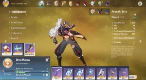 Conta Genshin Impact AR 5 com Itto e Mona