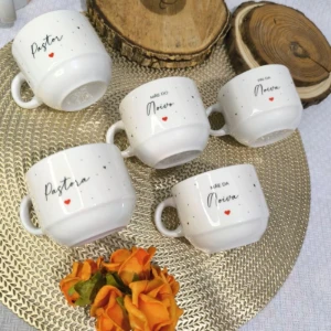 Xícaras 150 ml Personalizadas para Casamento - Artesanato e Personalizados