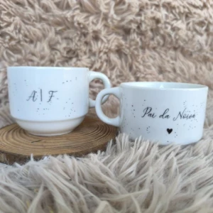 Xícaras 150 ml Personalizadas para Casamento - Artesanato e Personalizados