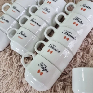Xícaras 150 ml Personalizadas para Casamento - Artesanato e Personalizados