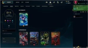 Conta de 211 Skins Ouro 3 por 400 Reais - League of Legends LOL