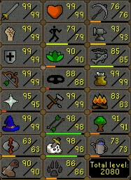 Vendo Conta Main OSRS 2080 total - Runescape
