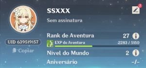 Conta Genshin Impact Xiao C1 + Bis Lança De Jade