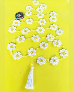 Pingente de Margaridas em Crochê - Artesanato e Personalizados