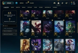 Conta prata 4 com 44 Champs e 7 Skins + 2 Fragmentos de skin - League of Legends LOL