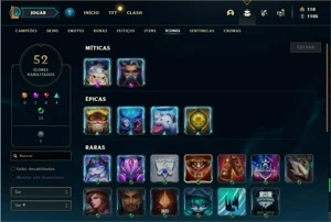 Conta prata 4 com 44 Champs e 7 Skins + 2 Fragmentos de skin - League of Legends LOL