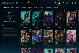 Conta prata 4 com 44 Champs e 7 Skins + 2 Fragmentos de skin - League of Legends LOL