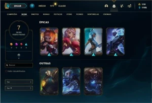 Conta prata 4 com 44 Champs e 7 Skins + 2 Fragmentos de skin - League of Legends LOL