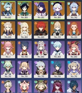 CONTA|AR57|9 Personagens 5*|Ganyu+Shogun+Venti+Miko+Eula|ETC - Genshin Impact