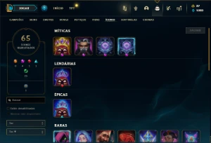 Unranked com 40 Champs e 14 Skins + 12 Fragmentos - League of Legends LOL