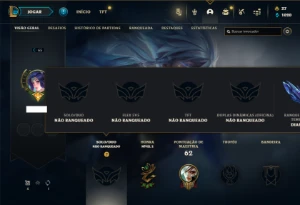 Unranked com 40 Champs e 14 Skins + 12 Fragmentos - League of Legends LOL