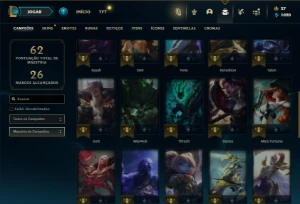 Unranked com 40 Champs e 14 Skins + 12 Fragmentos - League of Legends LOL