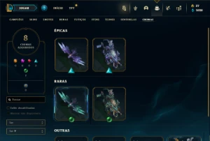 Unranked com 40 Champs e 14 Skins + 12 Fragmentos - League of Legends LOL