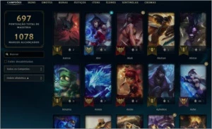 CONTA PARA COLECIONADOR LEAGUE OF LEGENDS LOL