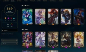 CONTA PARA COLECIONADOR LEAGUE OF LEGENDS LOL