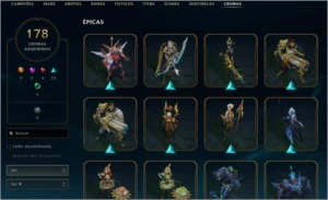 CONTA PARA COLECIONADOR LEAGUE OF LEGENDS LOL