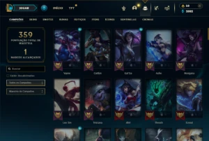 Unranked com 100 Champs e 40 Skins - League of Legends LOL