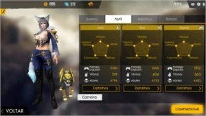 Conta Free Fire Gemada Mestre 4 temporadas