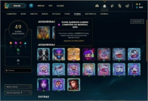 Conta platina 4 com 33 champs e 3 skins - League of Legends LOL