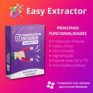 Extrator de Telefones I.n.s.t.a.g.r.a.m - Easy Extractor - Softwares and Licenses