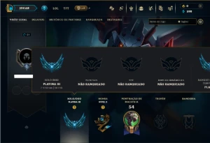 Platina 3 com 35 Champs e 7 Skins - League of Legends LOL