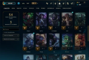 Platina 3 com 35 Champs e 7 Skins - League of Legends LOL