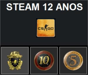 Steam Antiga 12 Anos (medalha De 5 10 Anos e Lealdade) Cs Go - Counter Strike