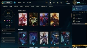 Conta League of Legends com 96 Skins LOL