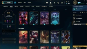 Conta League of Legends com 96 Skins LOL