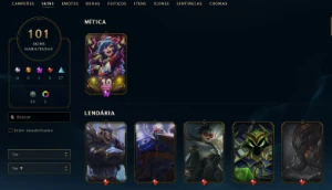 Conta League of Legends Full Acesso - 160 Champs e 101 Skins LOL