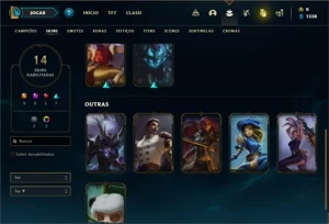 Conta prata 4 com 31 Champs e 14 Skins + 3 Espolios - League of Legends LOL