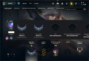 Conta prata 4 com 31 Champs e 14 Skins + 3 Espolios - League of Legends LOL