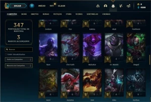Conta bronze 3 com 90 Champs e 20 Skins + 2 Fragmentos - League of Legends LOL