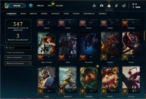 Conta bronze 3 com 90 Champs e 20 Skins + 2 Fragmentos - League of Legends LOL