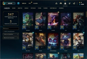 Conta bronze 3 com 90 Champs e 20 Skins + 2 Fragmentos - League of Legends LOL