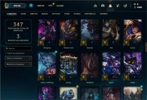 Conta bronze 3 com 90 Champs e 20 Skins + 2 Fragmentos - League of Legends LOL