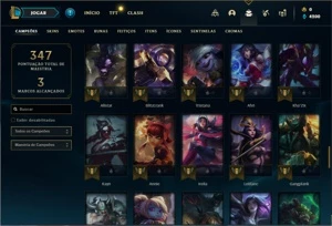 Conta bronze 3 com 90 Champs e 20 Skins + 2 Fragmentos - League of Legends LOL