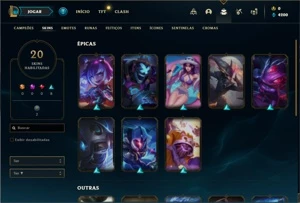 Conta bronze 3 com 90 Champs e 20 Skins + 2 Fragmentos - League of Legends LOL